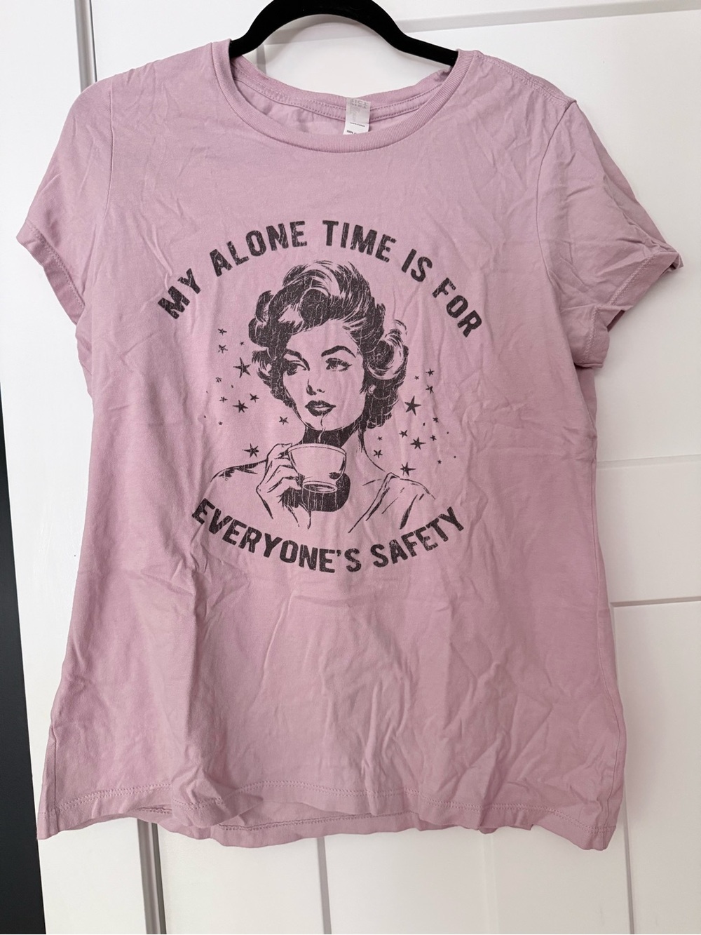 Women's Graphic Tee - 'My Alone Time is for Everyone’s Safety' L